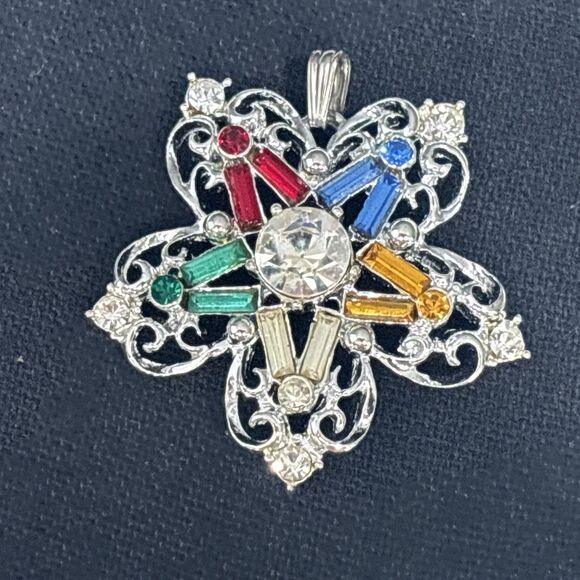Vintage Order Of Eastern Star Rhinestone Pendant Charms Masonic - Picture 2 of 10